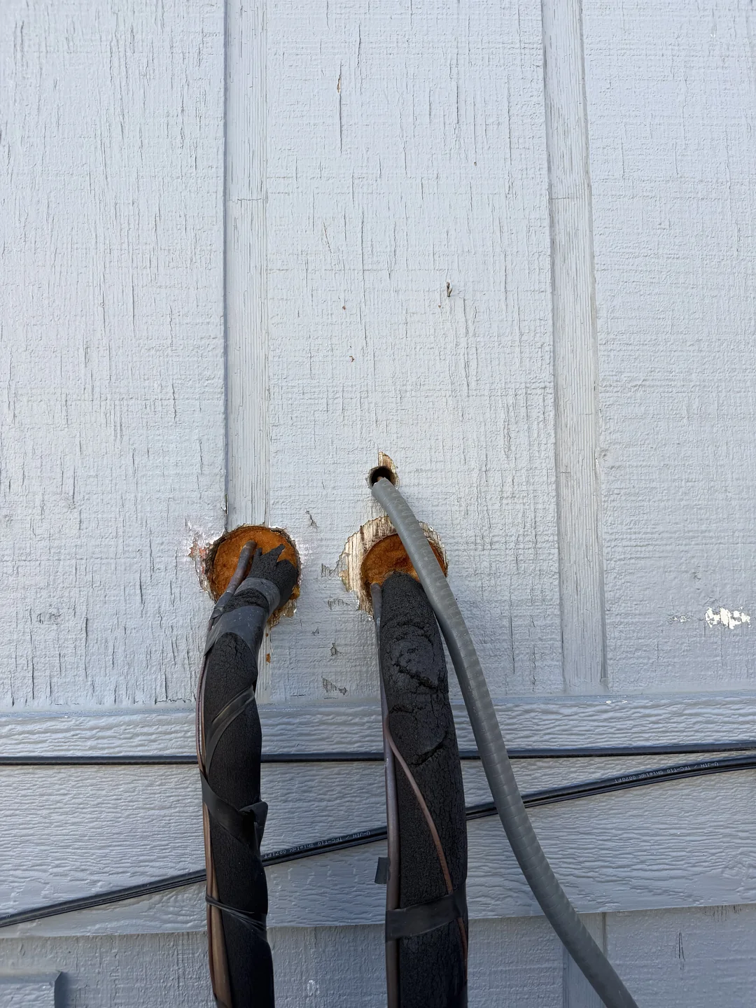 Exterior gap being inspected as a potential wildlife entry point